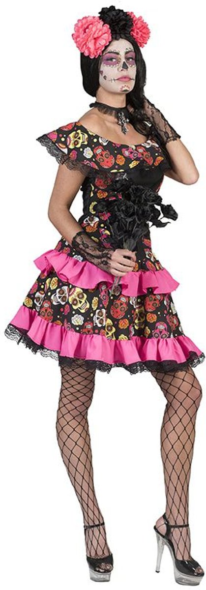 Spaans & Mexicaans Kostuum | Muerto Miranda | Vrouw | Maat 48-50 | Halloween | Verkleedkleding